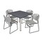 Regency Kee Square Table & Chair Set, Wood, Metal, Polypropylene Top TB4848GYBPCM44GY - alternate 1